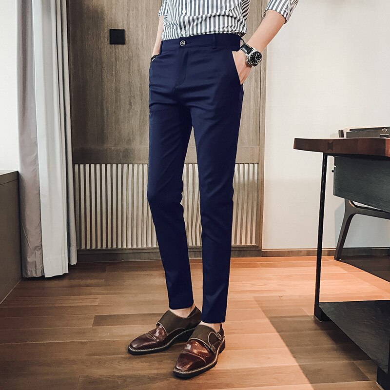 Britse lente heren casual stylist all-match skinny broeken slanke slanke broeken