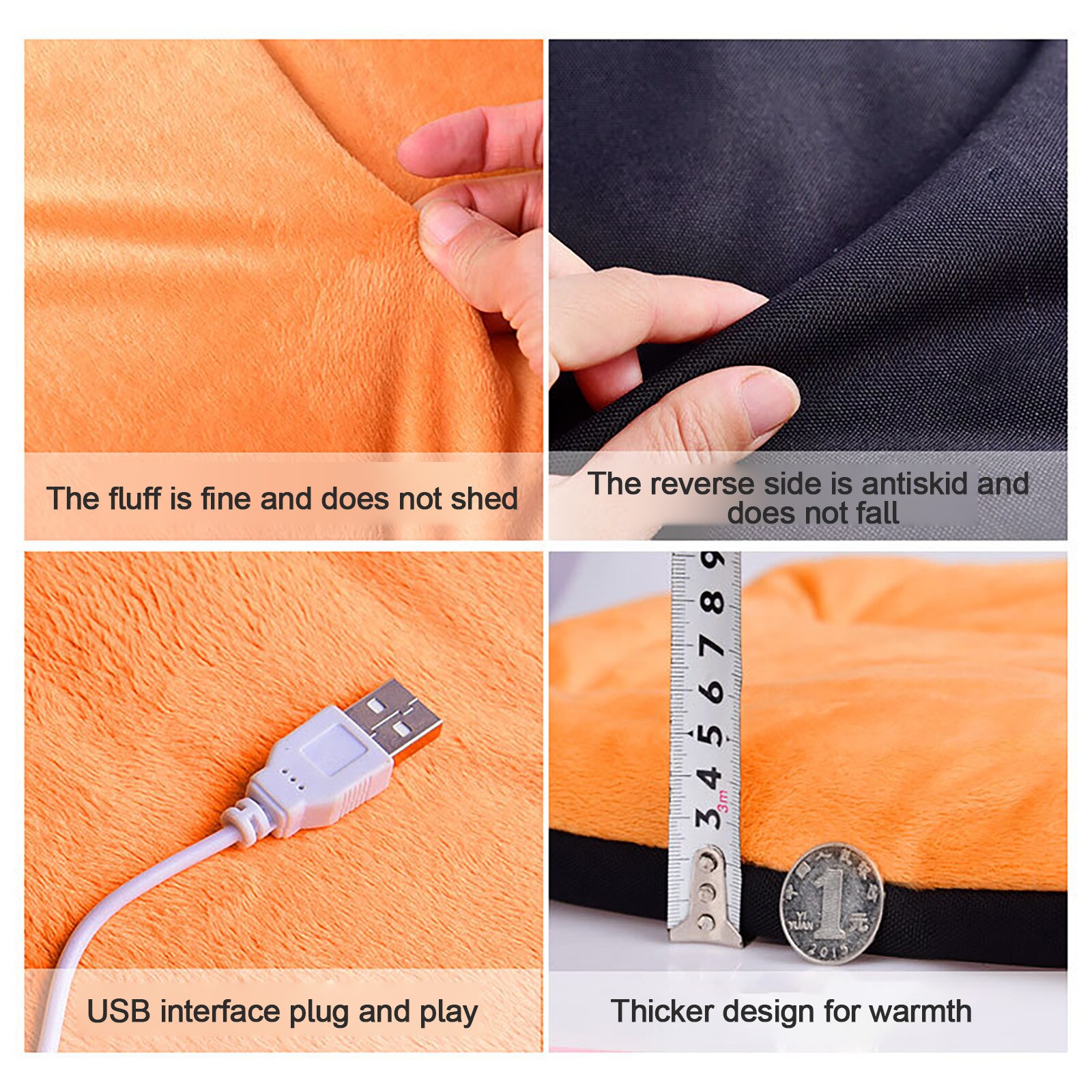 Electric Heating Seat Cushion Office Heating Cushion Usb Car Seat Heating Sofa Outdoor Garden Thick Cotton Home Decor #YJ