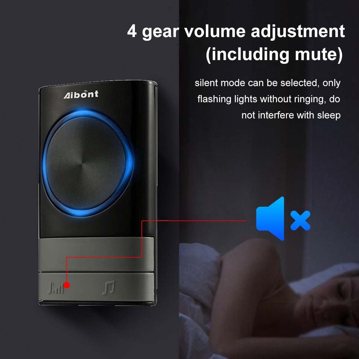 Wireless Doorbell Waterproof 200M Remote Intelligent Bell Chime Smart Door Bell Battery 2 Receiver 45 Songs Calling Bell