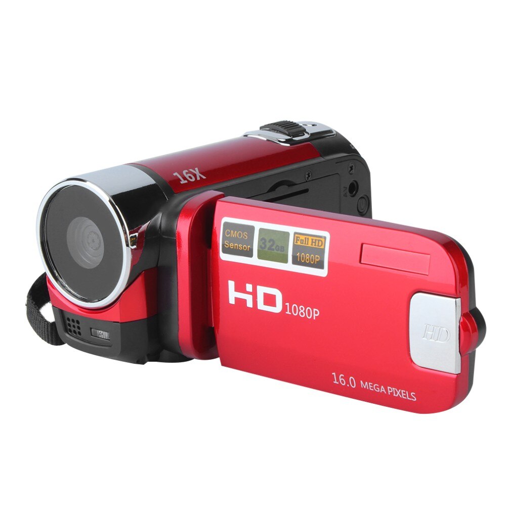 2.7 & #39 ;& #39 ; tft lcd 720p digital video camcorder 16x zoom dv kamera understøtter hdmi video output rød/sort: Rød / Med 32gb kort