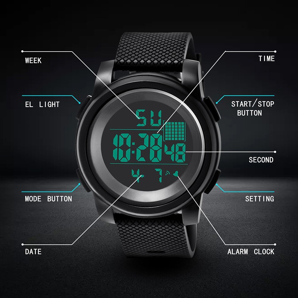 High-end Multi-function 30m Sports Waterproof Electronic Watch Luminous Analog Digital Watch Multifunctional Watch Clock