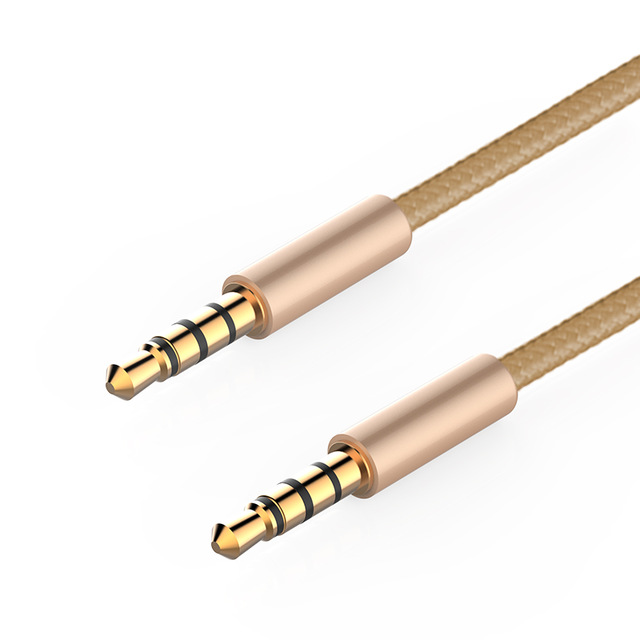 JianHan Audio AUX Cable 3.5mm Jack Speaker Cable 4 Poles Nylon Braided Headphones AUX Extension Cable for Microphone Car MP3 MP4: Niebieski / 2 m