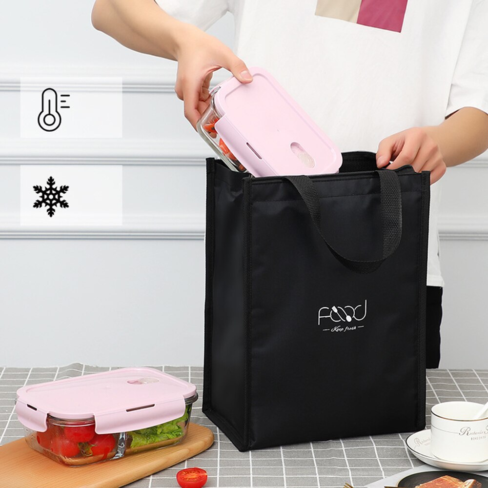 Sac à déjeuner de pour les femmes refroidisseur Portable main fermeture éclair sacs alimentaires étanche pique-nique voyage petit déjeuner déjeuner Thermo sac
