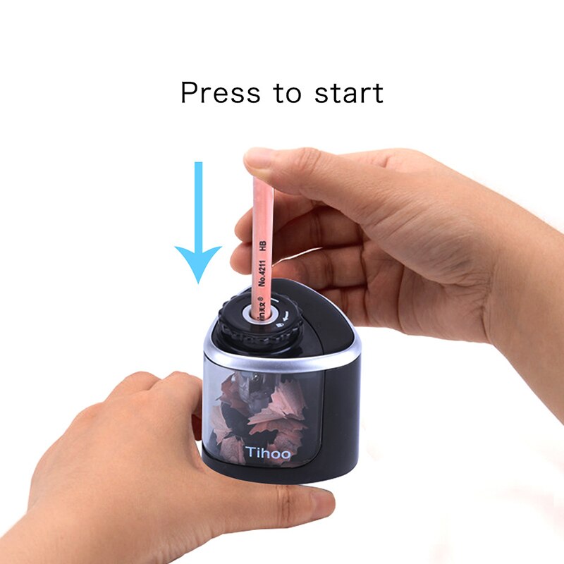 Electric Auto Pencil Sharpener Press Switch Pencil Sharpener for Color Pencil School Office Home Stationery