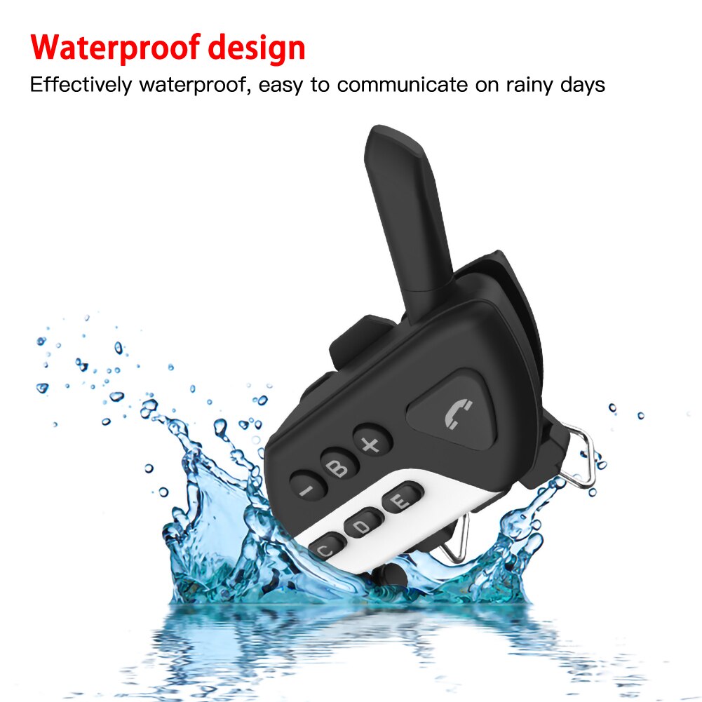 Vedenpitävä 800m bluetooth intercom moottoripyörä kypärä kuulokkeet langattomalle radiopuhelimelle moto stereo sisäpuhelin  mp3 gps fm radio