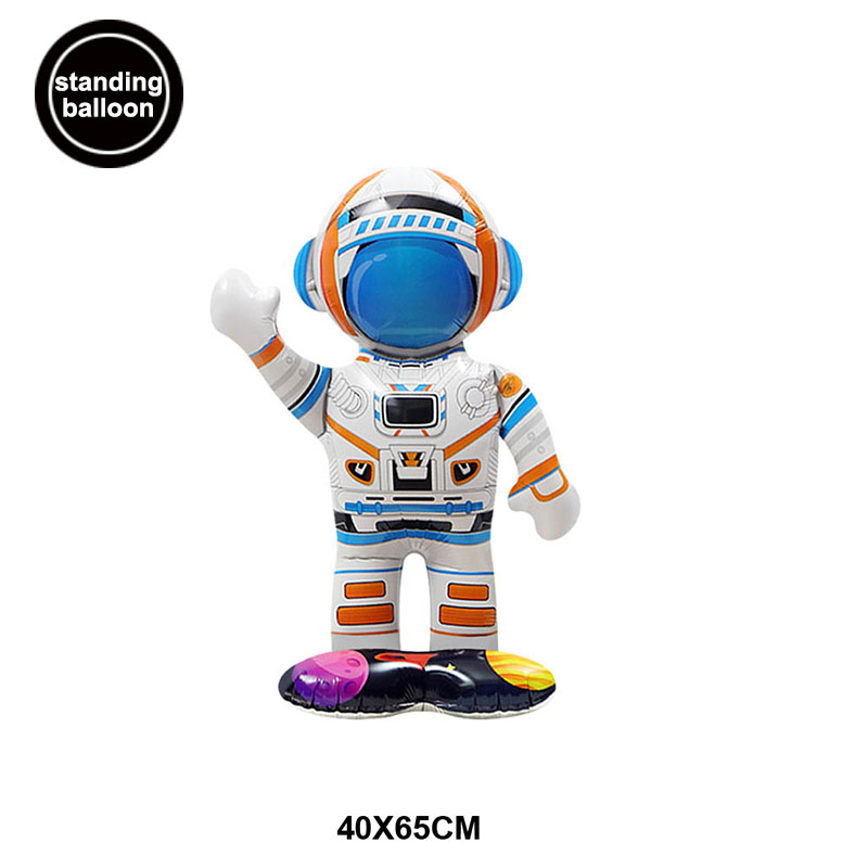 Globo de aluminio de astronauta 3D, globos de cohete, globos espaciales para niños, serie universo de astronauta, decoración de de cumpleaños del espacio exterior: Gris claro