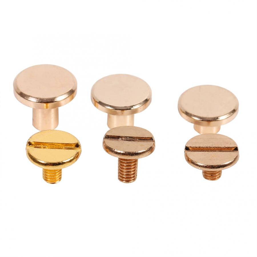 10 Set 5/6.5/8 Mm Massief Messing Knop Stud Schroef Nagel Screwback Leer Klinknagel Riem Messing Nail