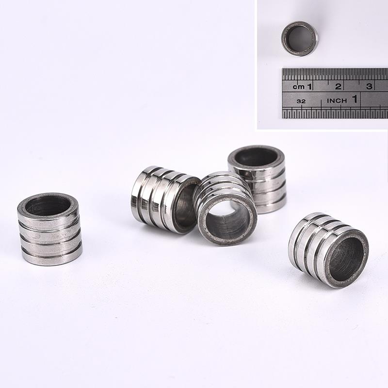 10 stück edelstahl metall Abstandshalter Rohr perlen Reize Schieberegler großes See 6mm 8mm für männer schmuckherstellung diy lederband Armbinde: Nr . .3 See 8mm