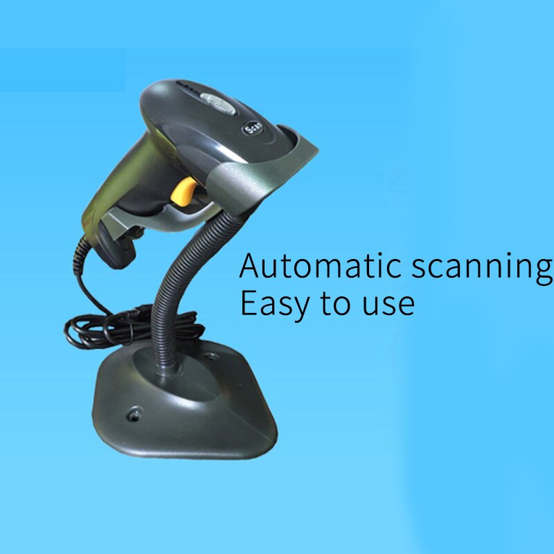 Barcode Scanner Handheld Scanner with Stand Holder Automatic Bar Code Reader Auto Scanning POS Scan for Inventory