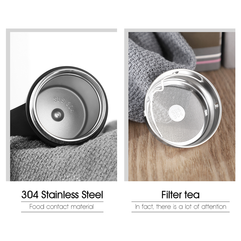 oneisall 350ML 304 Stainless Steel Thermos Mugs Office Cup Handle Lid Thermal Insulation Tea Mug Vaccum Cup Office Thermoses