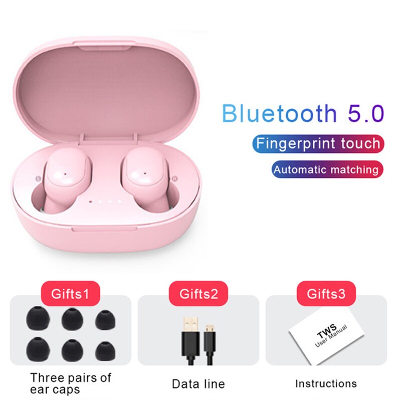 Bluetooth-kopfhörer, kabellose ohrhörer mit mikrofon, wasserdichte sportkopfhörer, headsets mit geräuschunterdrückung für smartphones: Rosa