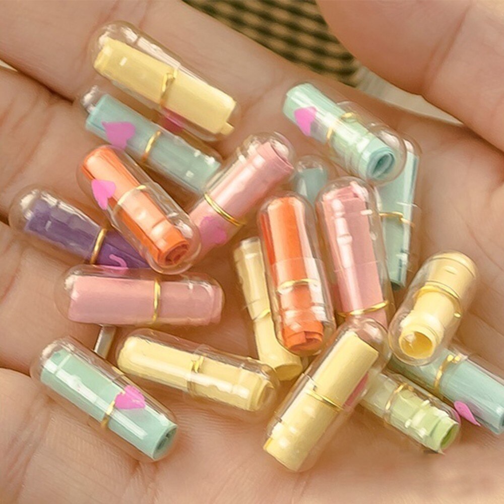 50pcs Message Capsule Pill Cute Colorful Letter Transparent Expression Message Party Surprised Accessories