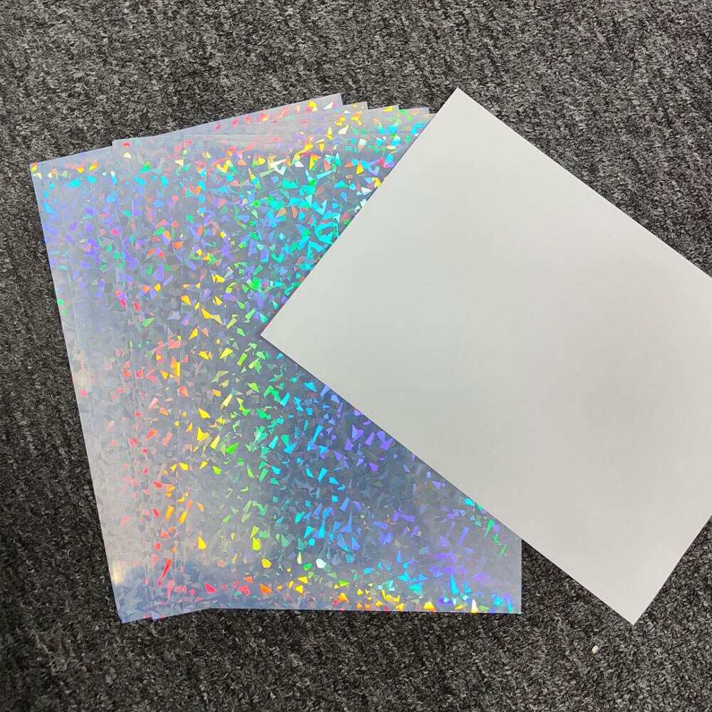 30 Sheets Holographic A4 Paper Printable Vinyl Sticker Paper Self-adhesive Waterproof DIY Copying Paper use for Inkjet Pirnter