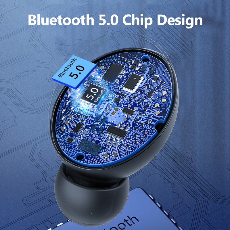 Auriculares TWS 9D estéreo HiFI, inalámbricos por Bluetooth 5,0, auriculares con pantalla LED y cargador de 2000mAh, Auriculares resistentes al agua con micrófono