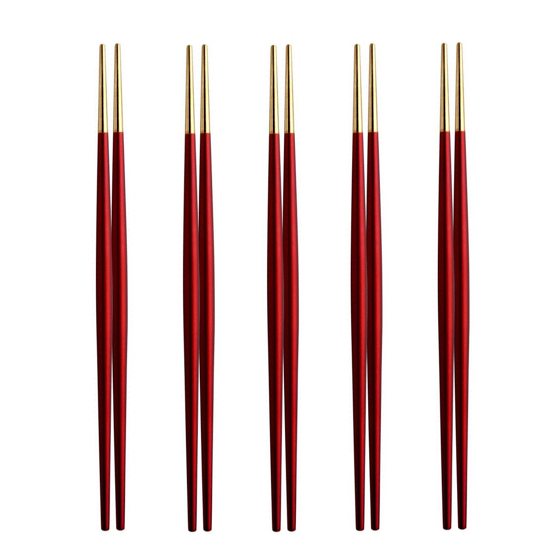 Stainless Steel Chopsticks Set 5pair Japanese Chop Sticks Multi Color Metal Chopsticks Reusable Food Sticks Sushi Hashi Baguette: red gold 5pair