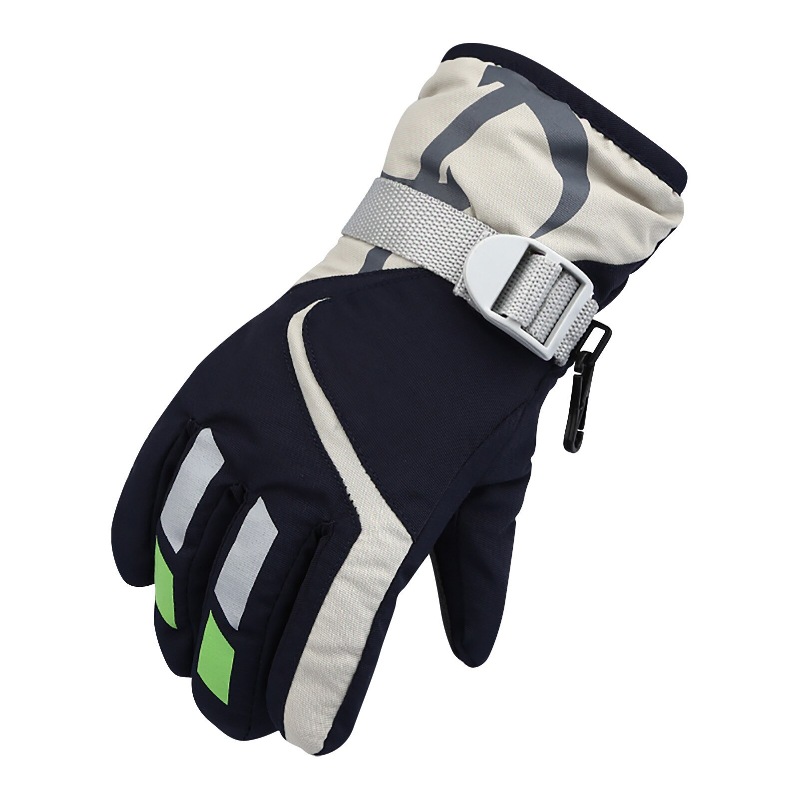 1 Paar Winter Ski Handschoenen Voor Kinderen Jongens Meisjes Sneeuw Winddicht Wanten Buitensporten Skiën Ultralight Waterdicht Riding Handschoenen: Black 