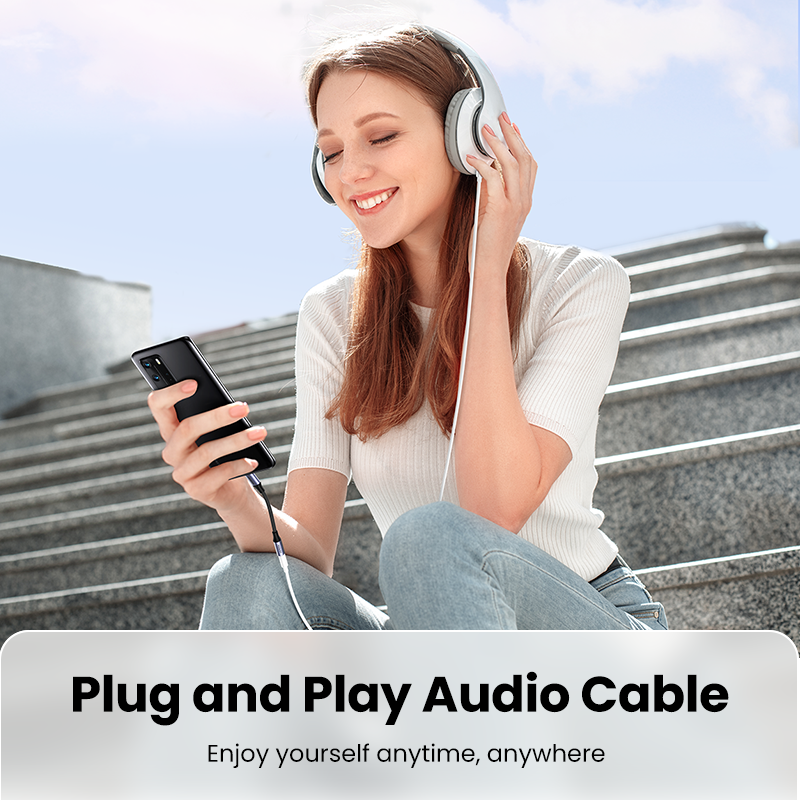 UGREEN-Cable USB tipo C a 3,5mm para auriculares, adaptador de Audio para Xiaomi Mi10, HUAWEI P30, Oneplus 9