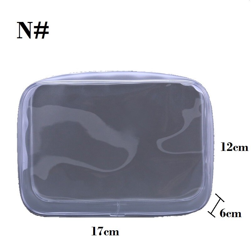 Sac cosmétique Transparent variétés tailles fille sacs de maquillage poche à glissière claire; grand, moyen, petit, Mini; cercle, carré,: N