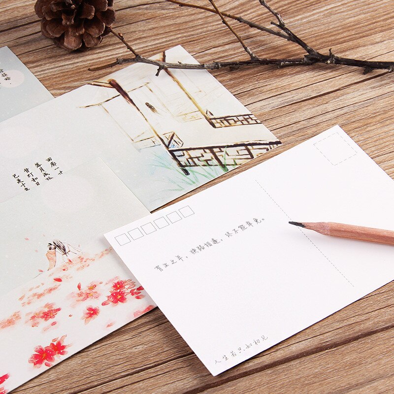 30 Sheets/Set Cute Chinese Style Postcard Greeting Card Birthday Letter Paper Card Card Message Card School Supplies