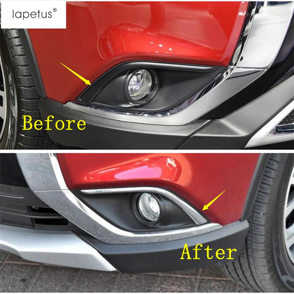 Chrome Accessories For Mitsubishi Outlander Front Rear Fog Lights Ring Head Lamp Eyelid Eyebrow Molding Cover Kit Trim
