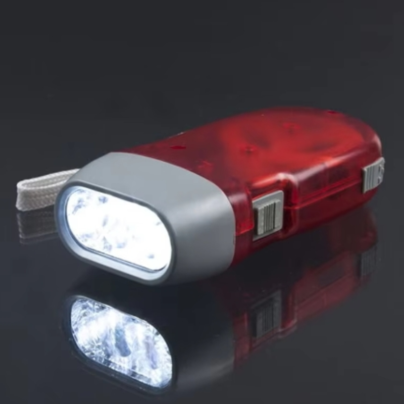 LED Hand Pressed Eco-friendly Flashlight, Portable Camping Light, Mini Hand Pressed Generator Crank Flashlight, Pocket Light