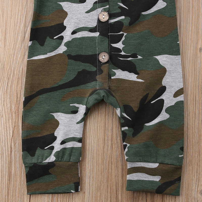 Newborn Infant Baby Boy Girl Kids Camo Romper Jumpsuit Clothes Outfit