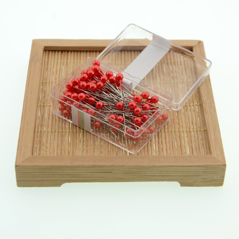 Kolorowe okrągłe głowa perły krawiectwo szpilki igły ściegu DIY rękodzieło ślub stanik szycia pozycjonowanie Szpilka z pudełkiem przyrządy robić szycia: 8