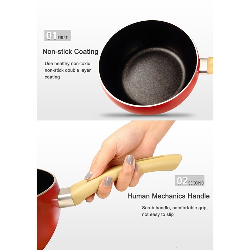 Tomato Milk Pan Non-Stick Milk Pan Induction Cooker Universal Aluminum Compound Bottom Milk Pan