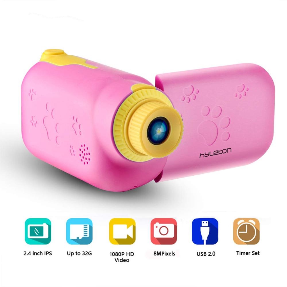 Børn mini videokamera fuld  hd 1080p børn baby digitalkamera selfie tegneseriekamera pædagogisk legetøj med 16gb/32gb kort