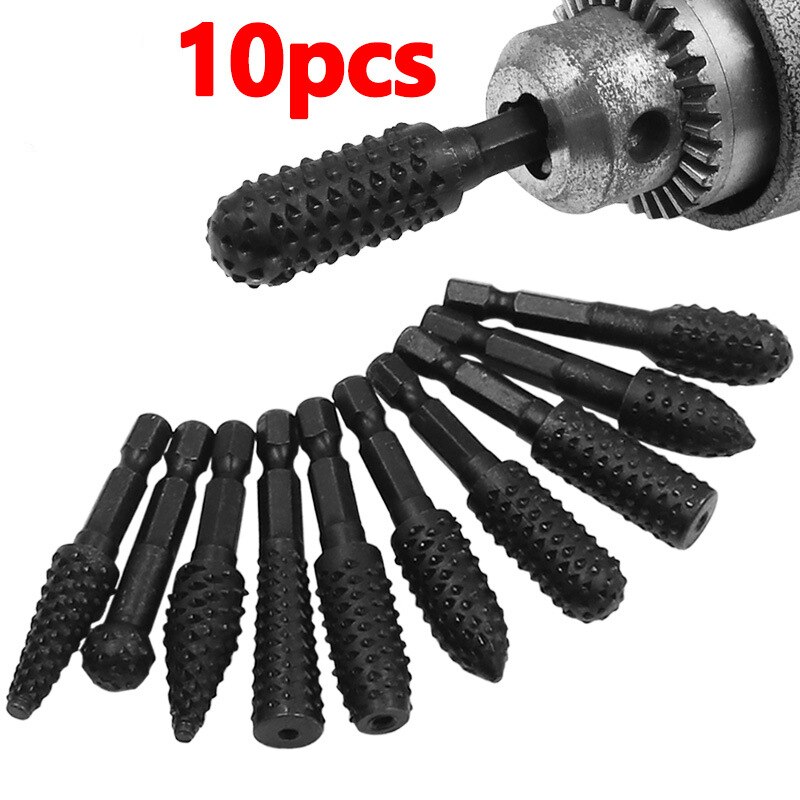 Rasp Bestand Boren Rasp Set Boor Grinder Boor Rasp Voor Houtbewerking Carving Tool 1/4 "Ronde Schacht Rotary Burr set