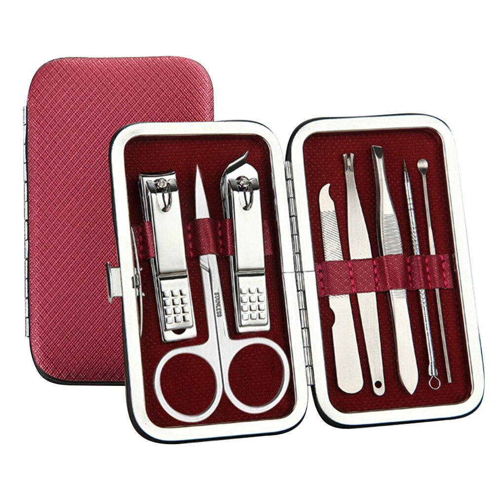 8pcs Nail Clip Set Stainless Steel Nail Scissors Clipper Cutter Trimmer Manicure Multi-Purpose Fingernail Toenail Tools Kit