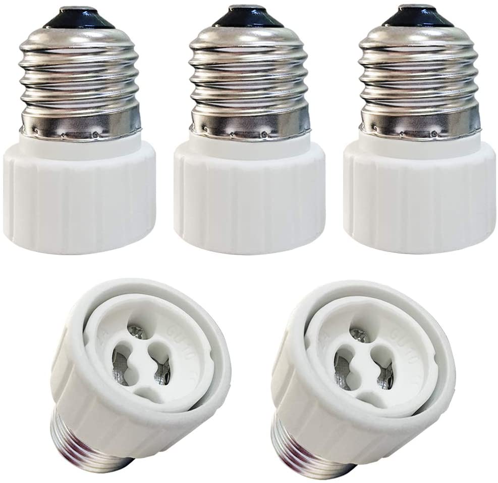 5-Pack E26 E27 Om GU10 Lamp Base Adapter, medium Edison Schroef Om GU10 Bi-Pin Connector Licht Socket Converter, Hittebestendige