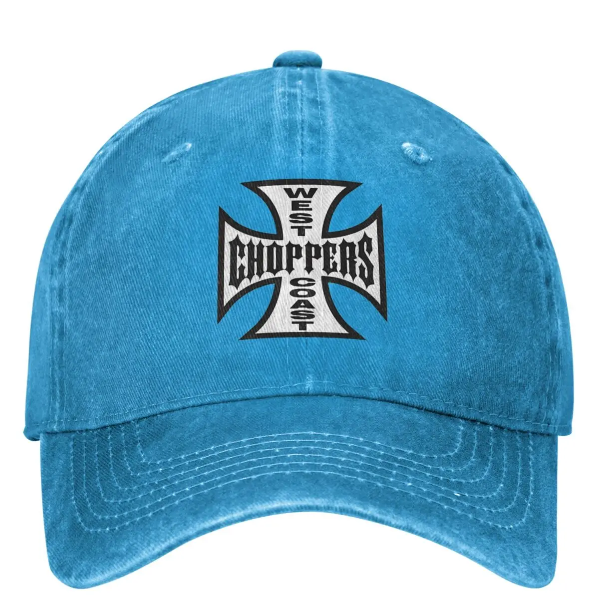 Boné de beisebol jeans oeste unissexo, cruz, caça, acampamento, chapéu de camionista, estilo de rua para adolescentes, bonés de beisebol à prova de sol, verão: Azul