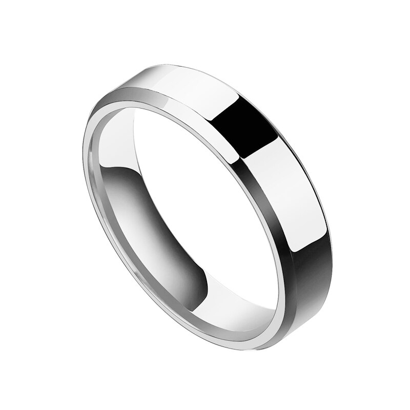 Letdiffery 6mm Einfache Edelstahl Männer Ring Gold Farbe Frauen Schmuck Größe 5-13: 12 / Orange