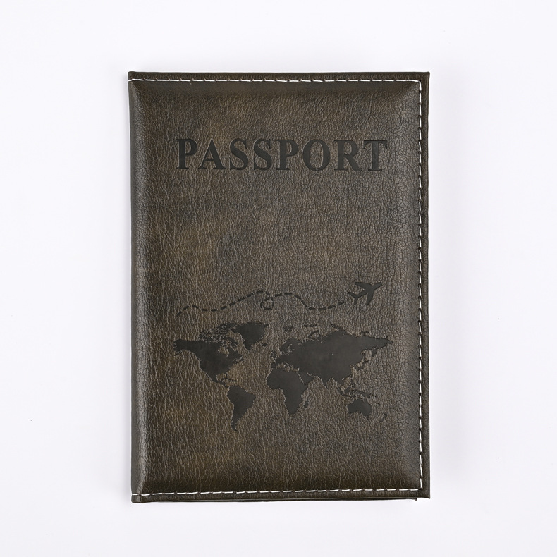 Porta pasaporte de PU colorido, fundas para pasaporte, funda protectora para pasaporte de viaje, tarjetero de identificación, accesorios de viaje: Verde