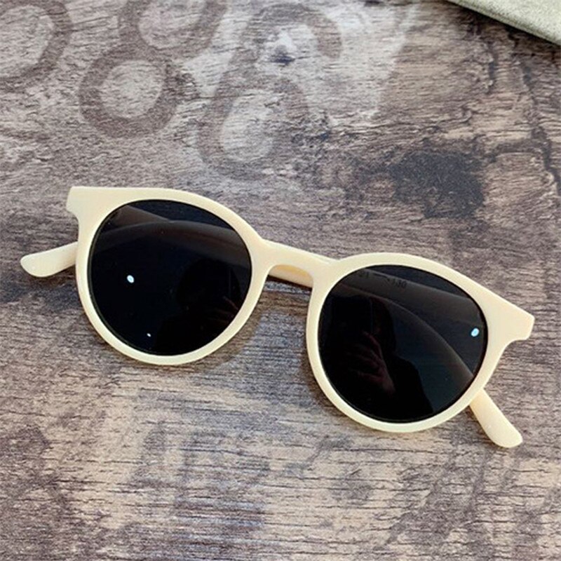 Iboode retro Runde freundlicher Sonnenbrille Jungen Mädchen UV400 Art Sonnenbrille Jahrgang Einfache freundlicher Schattierungen Brille Oculos De Sol: Beige