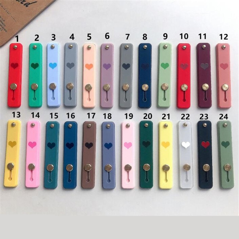 Silicone Wristband Heart Finger Ring Grip Mobile Phone Holder Stand Push Pull Sticker Paste Universal Band Phone Holder Bracket