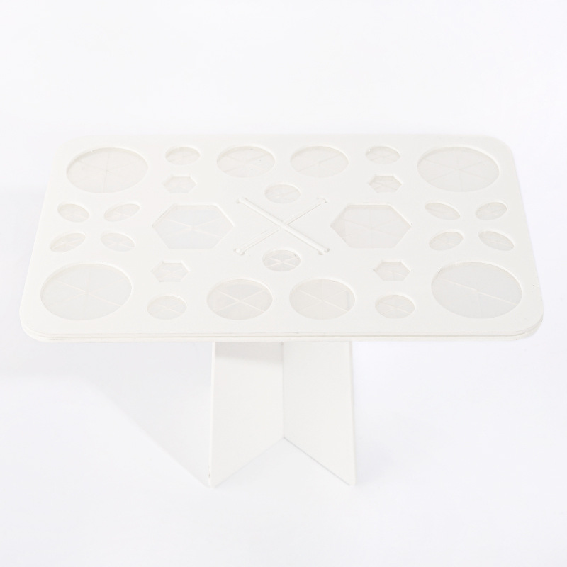 1 Uds estante de secado de brochas de maquillaje, soporte para secador de brochas de maquillaje de 14/26/28 agujeros, soporte para secador de brochas de maquillaje, soporte para brochas de maquillaje: Azul