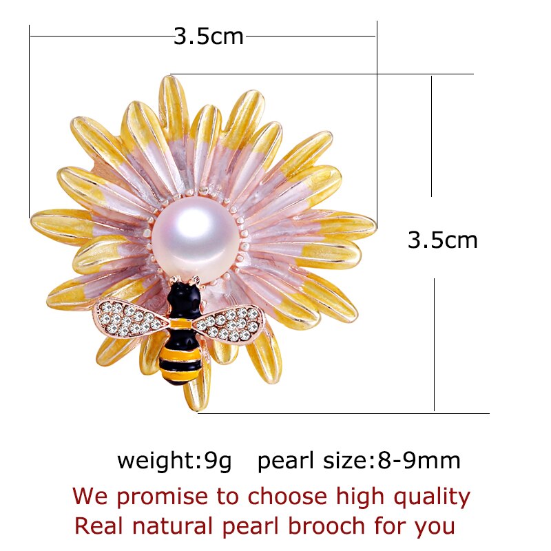 SHDIYAYUN nouvelle broche perle d'eau douce naturelle perle d'abeille broche chrysanthème broches simples pour les femmes bijoux femmes