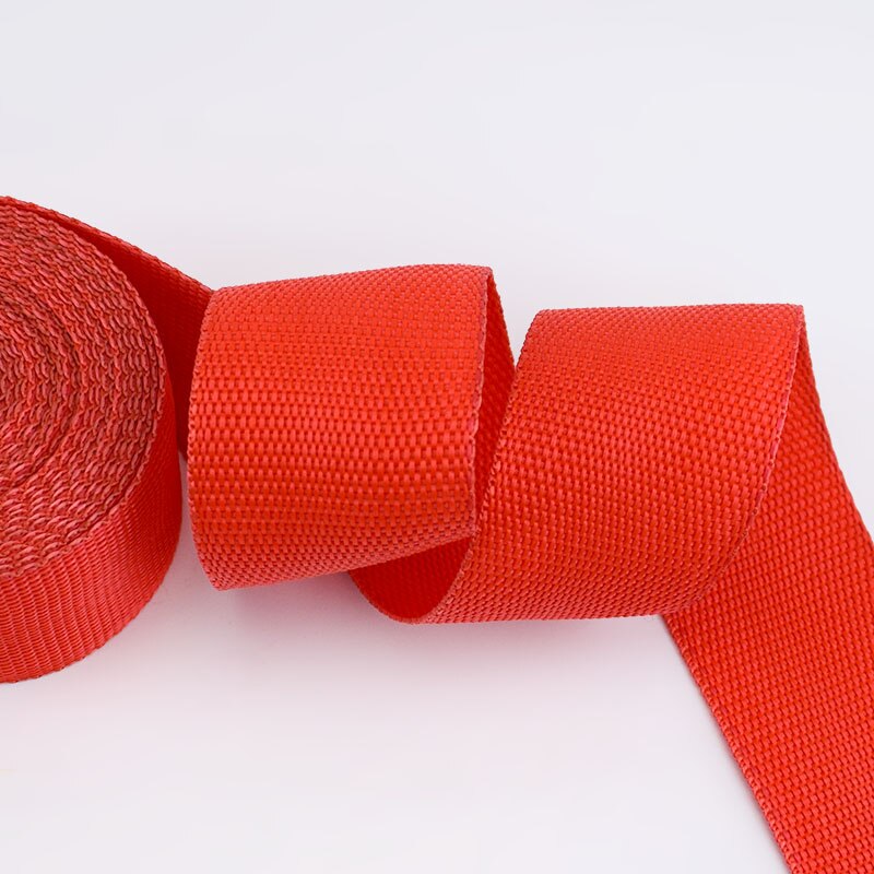 Meetee 5M 50Mm Polyester Nylon Pp Singels Lint Voor Strapping Gevlochten Tas Band Tape Kledingstuk Schoenen Singels Outdoor band RD206: Red