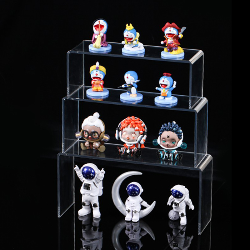 Elevadores de exhibición acrílicos para figuras de acción Funko, joyería, maquillaje, soporte de estante de exhibición para magdalenas, accesorios de escaparate transparentes en forma de U