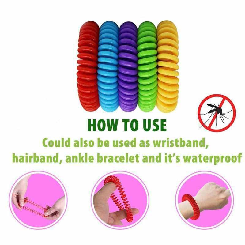 1pcs Draagbare Kleur Anti-Muggen Polsbandje Insect Bijen Muggen Repellent Armband Voor Thuis Outdoor Wandelen Kamp Ongediertebestrijding