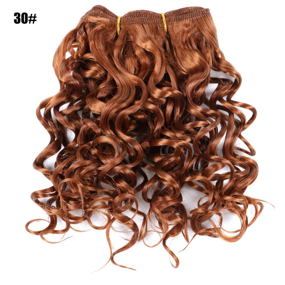 3Pcs/Lot Hair Weaving Afro Kinky Curly Hair Extensions For Women Synthetic High Temperature Fibre Ombre Crochet Hair Color: 30