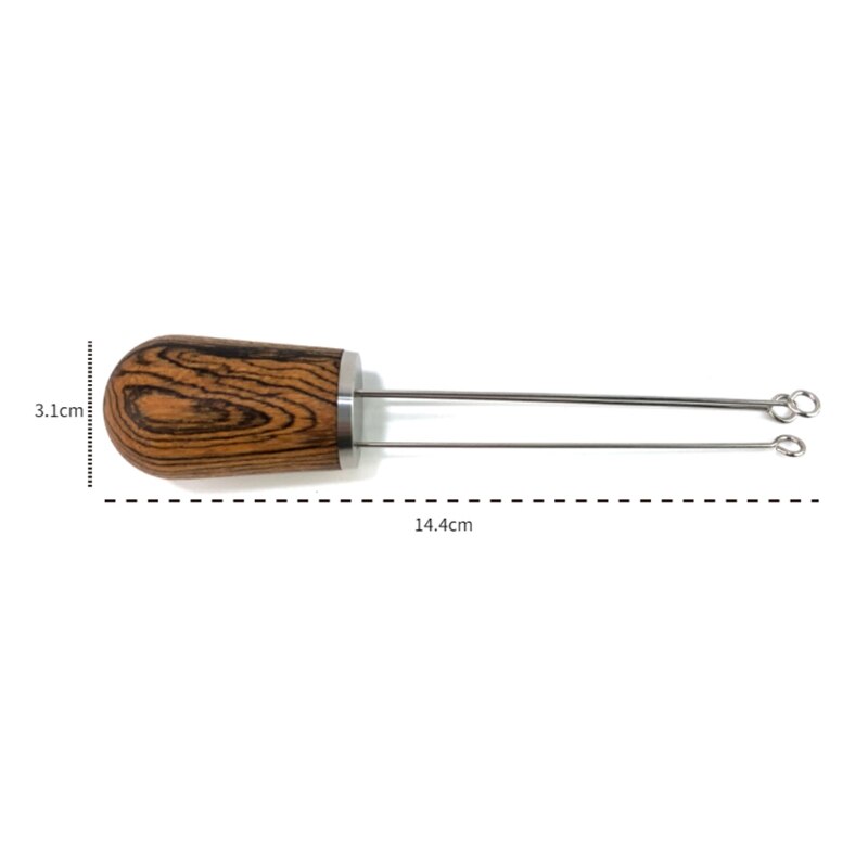 51 53 58MM Solid Wood Handle Coffee Needle Distributor Coffee Tamper F62A