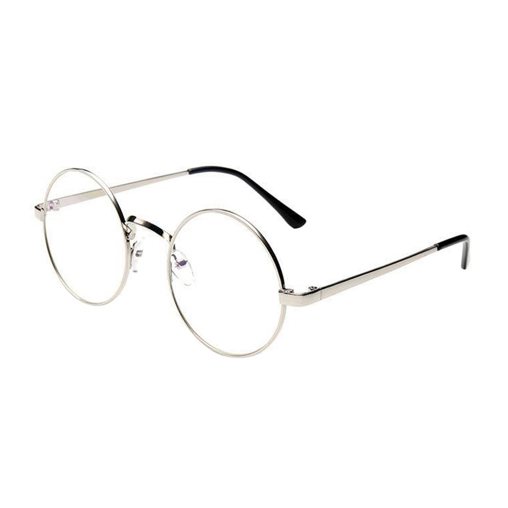 neue unisex Klassische Jahrgang Brille Rahmen Runde Objektiv Flache Myopie Optische Spiegel Einfache Metall Frauen/Männer Moto gläser rahmen 29