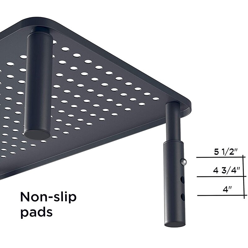 AAAJ-Stainless Steel Adjustable Monitor Riser Stand for Laptop, Desktop, Printer ,Top-Vented, Anti-Skid Computer Laptop Desk