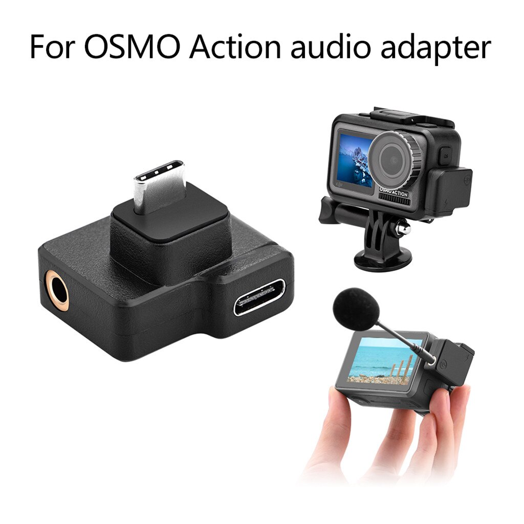 Dual USB-C Naar 3.5Mm Mic Microfoon Audio Adapter Voor Dji Osmo Actie Camera Ondersteuning Batterij Opladen Gegevensoverdracht Connector