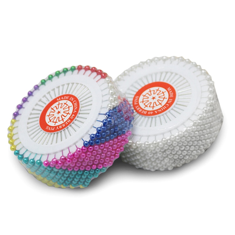 Alfiler de costura redondo para decoración de perlas, alfiler de costura artesanal para el hogar jardín bricolaje utensilio para manualidades, accesorios, color blanco, 480 Uds. Por paquete