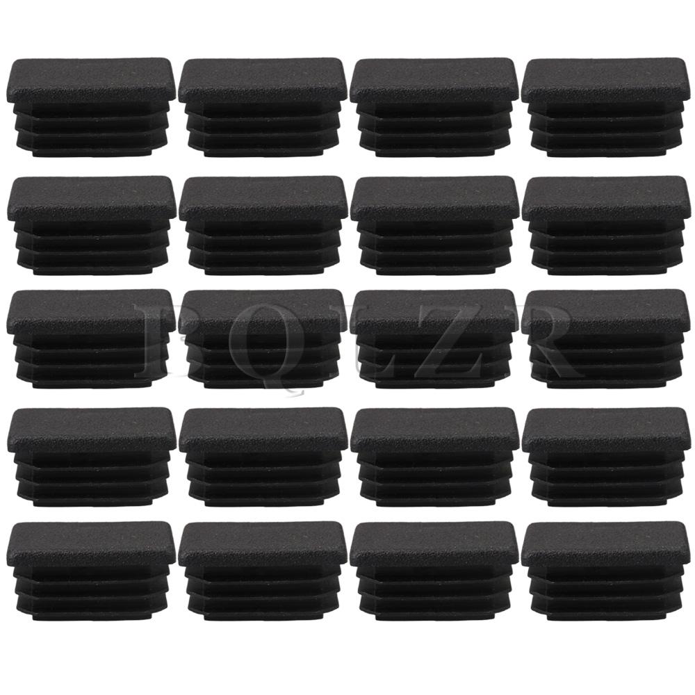 Heavy Duty 1-1/4 Inch Black Square Plastic Insert Plug / Furniture Glide / End Cap - 1 Pack