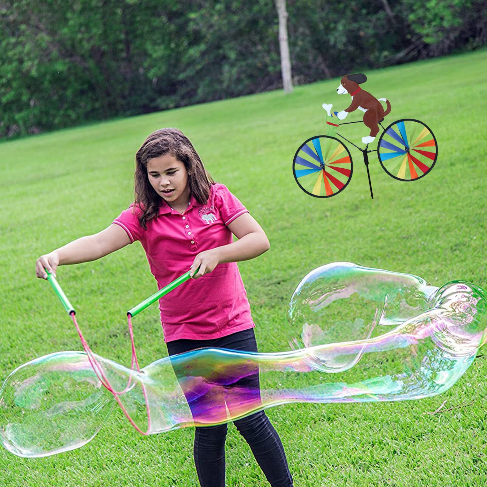 25# Kites Bike Lawn Wind Garden Party Garden Lawn Windmill Decoration Outdoor Whirligig Garden Lawn Yard Decor Wind Spinners